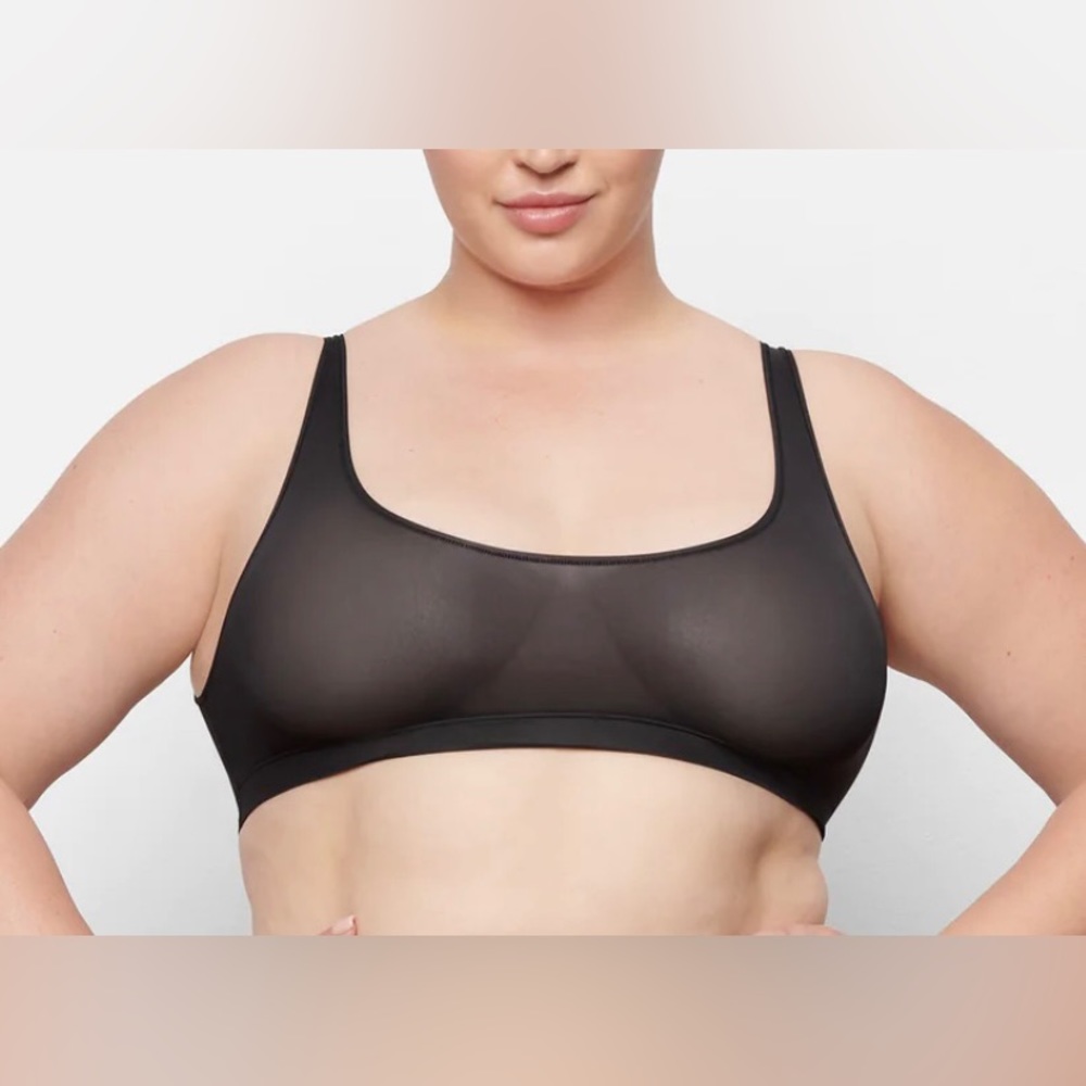 13. SKIMS Jelly Sheer Scoop Neck Bralette in Onyx | Size 3x